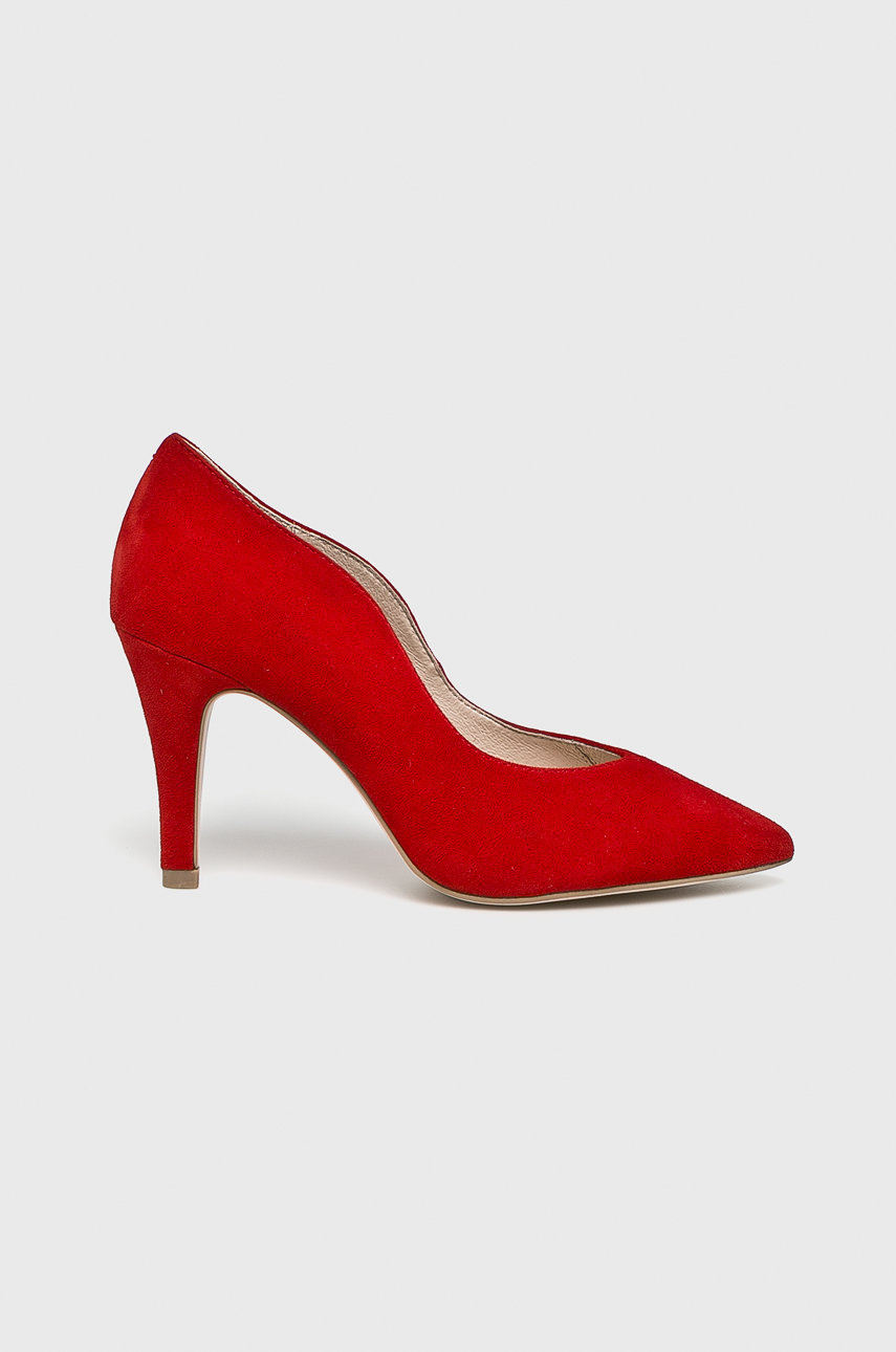 Pantofi rosii cu toc stabil subtire Caprice din piele naturala Cod PP84-OBD0OK_33X