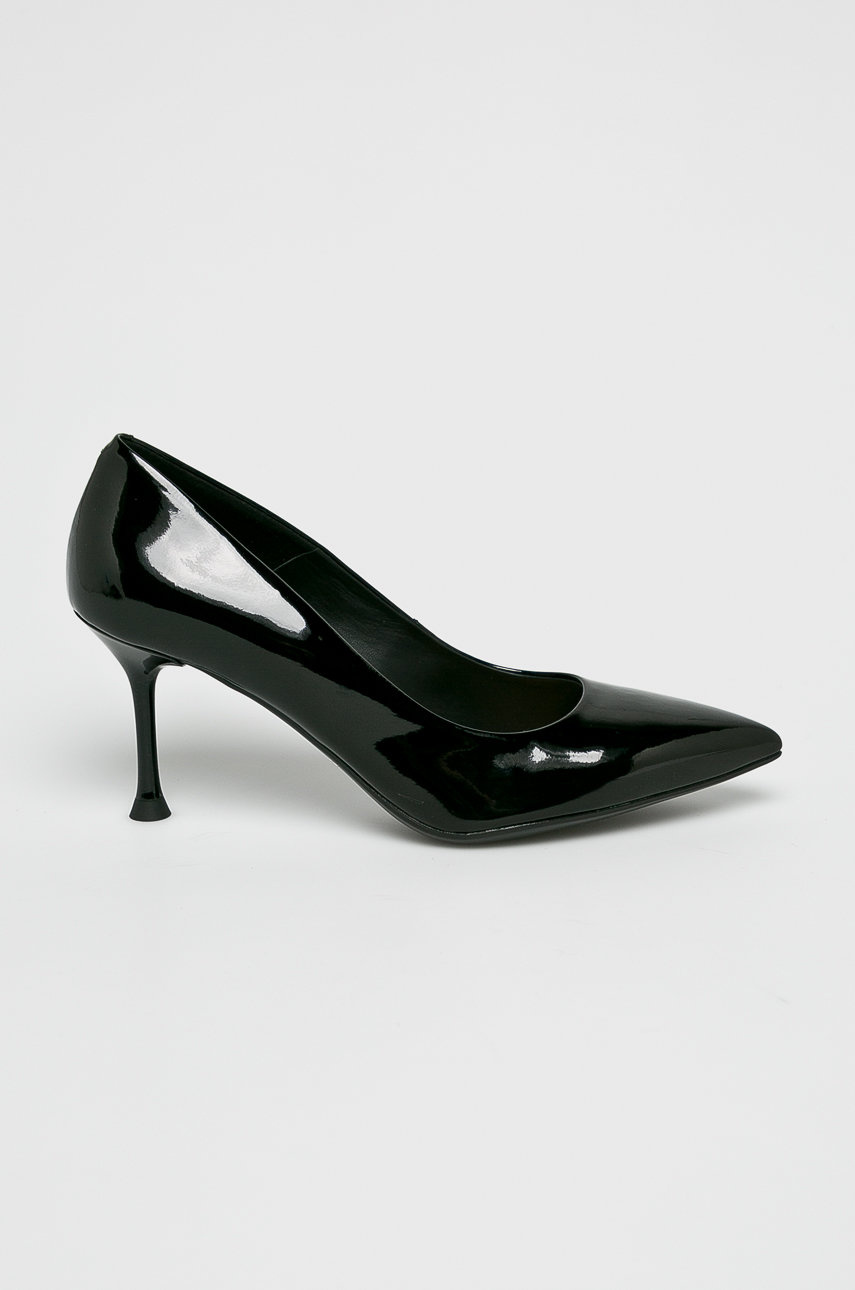 Pantofi dama negri cu toc subtire Gino Rossi si calcai intarit din piele naturala Cod 9B84-OBD2WL_99X