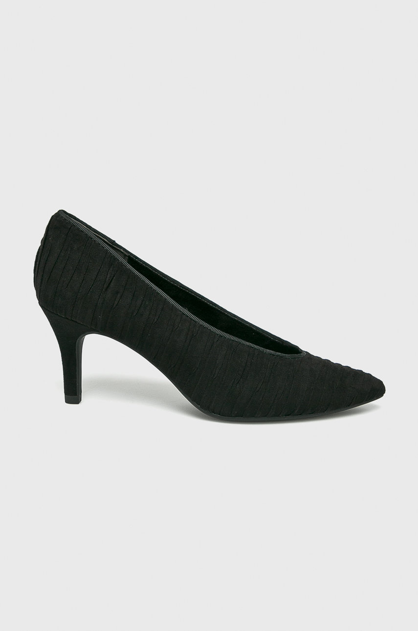 Pantofi de seara negri cu toc subtire eleganti Marco Tozzi din material textil Cod 9B8W-OBD03T_99X