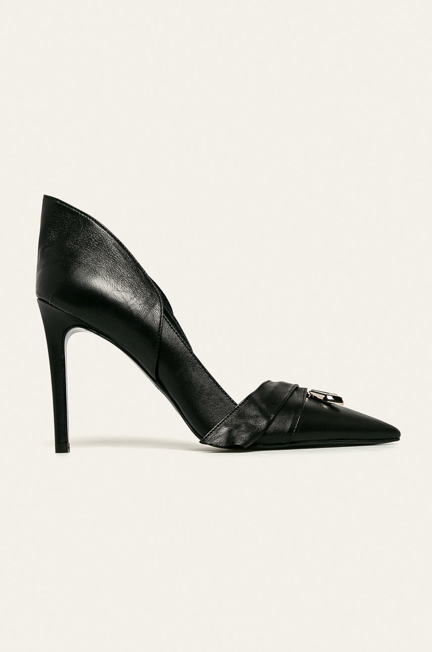 Pantofi eleganti negri cu toc subtire Patrizia Pepe din piele naturala Cod 9B84-OBD1U2_99X