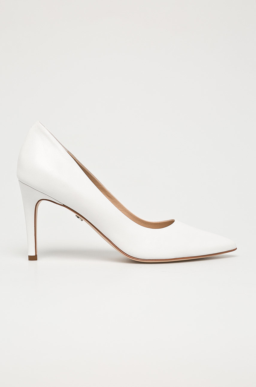 Pantofi de nunta albi cu toc subtire Solo Femme din piele naturala Cod PP84-OBD1YJ_00X