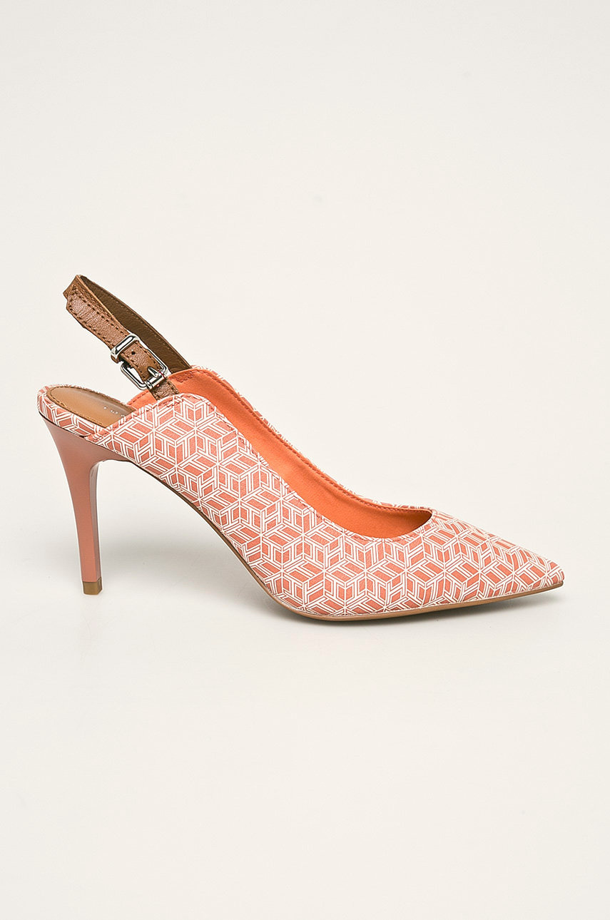Pantofi de ocazie portocalii cu toc subtire Tommy Hilfiger din piele naturala cu piele ecologica Cod PPYK-OBD1T1_32X